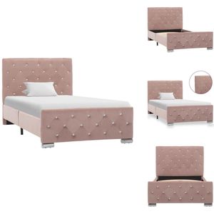 vidaXL Bedframe - Bedframes - Bed Frame - Bed Frames - Bedframe fluweel roze 90x200 cm