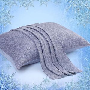 S&Dshopline® Koelende kussensloop 50 x 75 cm, 2-pack kussenslopen met Japanse Arc-Chill verkoelende vezel Q-Max>0,5 en 100% katoen, ademend, superzachte kussensloop, kussenslopen met rits, blauw
