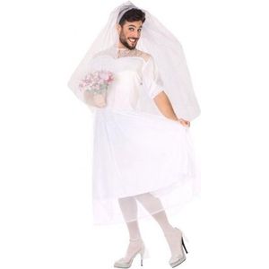 Fout verkleed kostuum - man bruid fun kostuum voor heren - carnavalskleding - voordelig geprijsd M/L