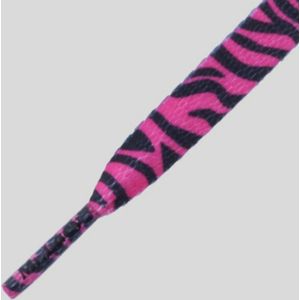 10 mm x 130 cm Printies Plat Zebra - Roze - Zwart - Mr.Lacy feestelijke schoenveters voor sneakers