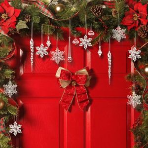 Kerstdecoratie, ijspegelhangers, 68 stuks, kerstboomversiering, acryl ijspegels, decoratie, acryl, kerstboomversiering, ijspegels, sneeuwvlokken, om op te hangen, kerstdecoratie
