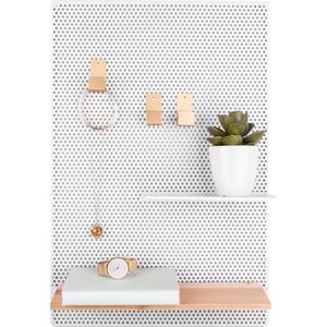 Pt, (Present Time) Perky Mesh - Memobord - IJzer - 10,5 x 34,5 x 52,2 cm - Wit