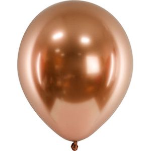 Glossy koper ballonnen - 30 cm - 10 stuks