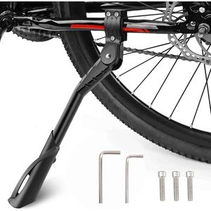 Bicycle Stand 24-29 Inches, Height Adjustable and Non-Slip Side Stand, Bicycle Stand for Mountain Bike, E-Bike, City Bike, BMX, MTB