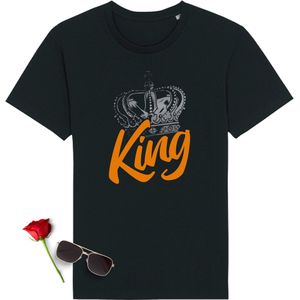 T Shirt Heren en Dames Koningsdag 2023 - King - Zwart - 3XL