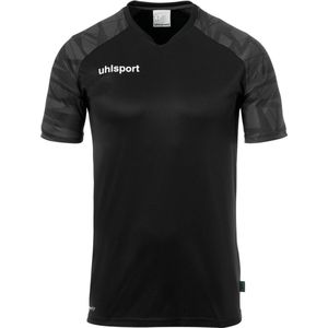 Uhlsport Goal 25 Shirt Korte Mouw Kinderen - Zwart / Antraciet | Maat: 140