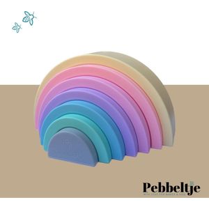 Regenboog - Speelgoed - Stapeltoren - BPA vrij - Montessori - Fijne motoriek - Multi colour