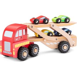 New Classic Toys Houten Vrachtwagen voor Autotransport Inclusief Auto's