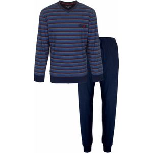 Paul Hopkins - Heren Pyjama - Gestreept Dessin - Navy Blauw. - Maat L