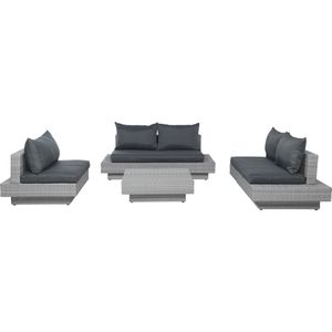 Garden Impressions - Capetown loungeset - 4-delig - wicker - vintage grey