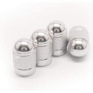 TT-products ventieldoppen Silver Bullets aluminium 4 stuks zilver - auto ventieldop - ventieldopjes