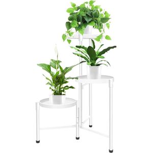 Plantentafel - Plantenstandaard voor Binnen - Plantenzuil - Wit