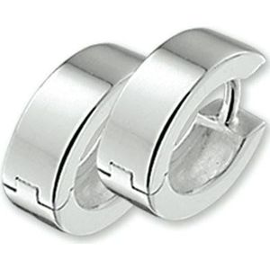 The Jewelry Collection Klapoorringen Vlak - Zilver