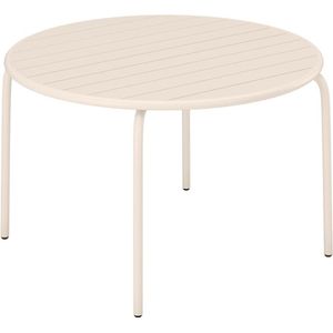 MYLIA Ronde tuintafel D110 cm van metaal - Beige - MIRMANDE van MYLIA L 110 cm x H 74 cm x D 110 cm