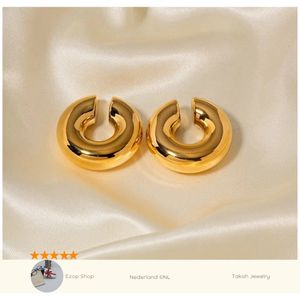 Takish Jewelry Roestvrijstalen Oorclips - Waterbestendig, Hol Cilindrisch Design
