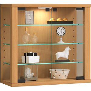 Equivera Vitrinekast met LED Verlichting - Vitrinekast - Vitrinekast met Licht - Vitrine met LED