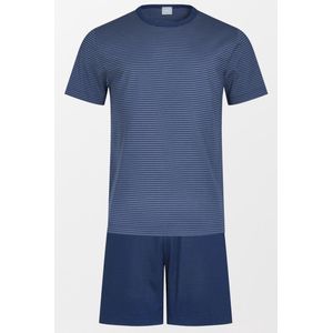 Mey - Nachtkleding Kort Strepen Blauw - Heren - Maat 52 - Modern-fit