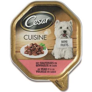 Cesar Cuisine - Mini Filets - Kalf/Gevogelte in Saus - Hondenvoer - 12 x 150 g