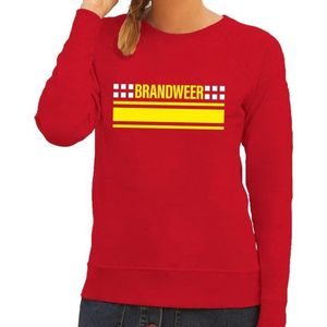 Brandweer logo rode sweater voor dames - Hulpdiensten verkleedkleding S