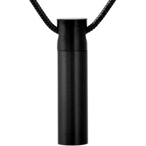 Fako Bijoux® - Ashanger / Assieraad - Cilinder - Edelstaal - 8x33mm - Zwart