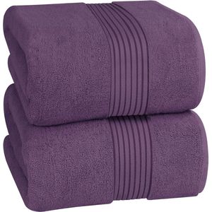 Unyqoos® Extra Grote Luxe Badhanddoeken Set van 2 - Hoogwaardige Katoenen Saunahanddoeken met Ophanghaakjes