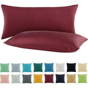 Goodivery ® Katoenen Kussenslopen Set met Ritssluiting in Diverse Kleuren en Maten