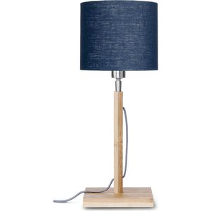 GOOD&MOJO Tafellamp Fuji - Blauw/Bamboe - Ø18cm - Scandinavisch,Bohemian
