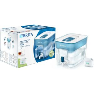 BRITA Flow Cool Waterfilterkan en Dispenser - 8,2L - Blauw - Inclusief 1 MAXTRA PRO ALL-IN-1 Filterpatroon | Optimaal Hydrateren met Brita Maxtra Filter voor Brita Waterfilterkan