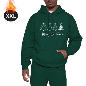 Livano Kersttrui - Heren - Foute Kersttrui - Christmas Sweater - Kerst Sweater - Kerstboom - Christmas Jumper - Hoodie - Donkergroen - XXL