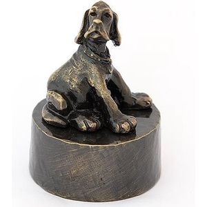 Engelse Jachthond zittend - Verbronsd Honden Asbeeld Dieren Urn Voor Uw Geliefde Hond