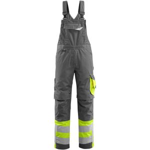 Mascot Safe Supreme Amerikaanse overall met kniezakken 15669-860 - donkerantraciet/hi-vis geel - C52 - 76
