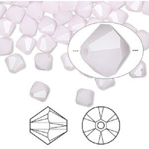 Swarovski Elements, 48 stuks Xilion Bicone kralen (5328), 4mm, rose alabaster