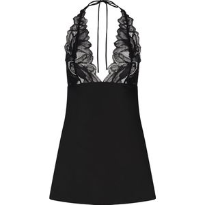 Hunkemöller Dames Nachtmode Slipdress Billie - Zwart - maat L