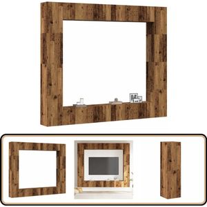 vidaXL Tv-meubelset - 8-delig - Wandmontage - Houtkleur Tv Meubel Set - Tv Kast - Wandmontage Tv Meubilair - Houten Tv Kast - Vintage Tv Stand