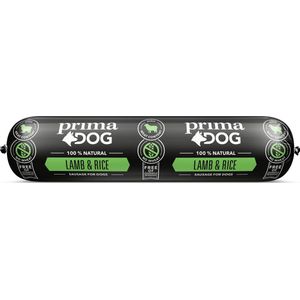 PrimaDog Lam & Rijst Worst - Natvoer Hond - 800 gram 12 stuks