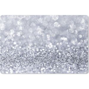 Bureau mat - Zilveren glitters - 60x40