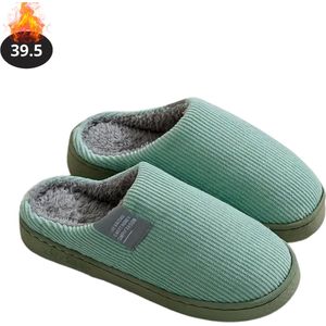 Bovista Warme Pantoffels - Sloffen - Slippers - Dames - Heren - Pluche - Maat 42.5 - Groen