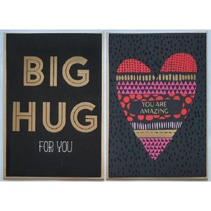 2 Luxe Wenskaarten - BIG HUG for you + You are Amazing - 12 x 17 cm
