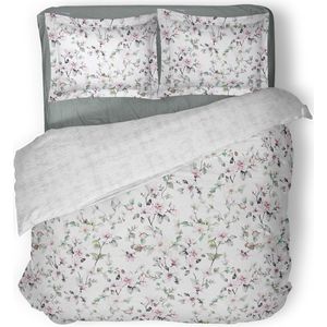 LINNICK Dekbedovertrek katoen Trail Yard - white - 240x200/220cm - lits jumeaux
