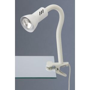 BRILONER - Klemlamp Nachtlampje Flexarm Bureaulamp Aan- en Uit-Schakelaar Exkl. 1xE14 wit 40W Briloner