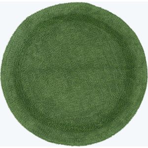 Homescapes ronde badmat flesgroen 80 cm gemaakt van 100% katoen