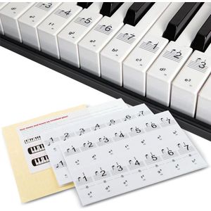 Áengus Piano/Keyboard Stickers – Transparante Verwijderbare Pianostickers voor 54, 61 en 88 toetsen