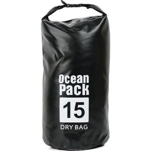 Waterdichte Tas - Dry bag - 15L - Zwart - Ocean Pack - Dry Sack - Survival Outdoor Rugzak - Drybags - Boottas - Zeiltas