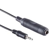 6,35mm Stereo Jack (v) - 3,5mm Stereo Jack (m) Kabel - 0,2 meter - Zwart