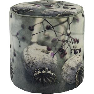 poef fluweel natuur papaver 40x40x45cm*