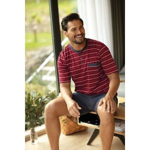 Katoenen Comte heren shortama rood - Rood - Maat - 56