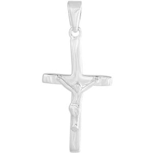 Lucardi Heren Zilveren heren hanger kruis Corpus - Hanger - 925 Zilver - Zilverkleurig