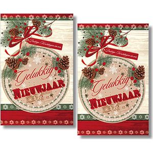16 Dubbele Kerst & Nieuwjaarskaarten - Lannoo - Witte envelop - 10,5 x 16 cm