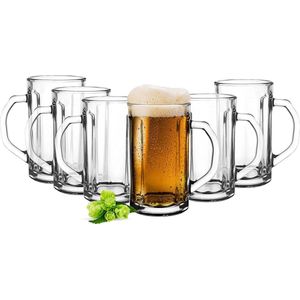 Glazenset voor bier, 0,3 liter, bierglazen, bierkrug, glazen voor handwerk, bierglas, drinkglas, vaatwasmachinebestendig, 6 x 300 ml