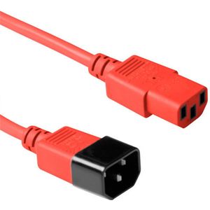 ACT Netsnoer C13 - C14 rood 1,8 m AK5106